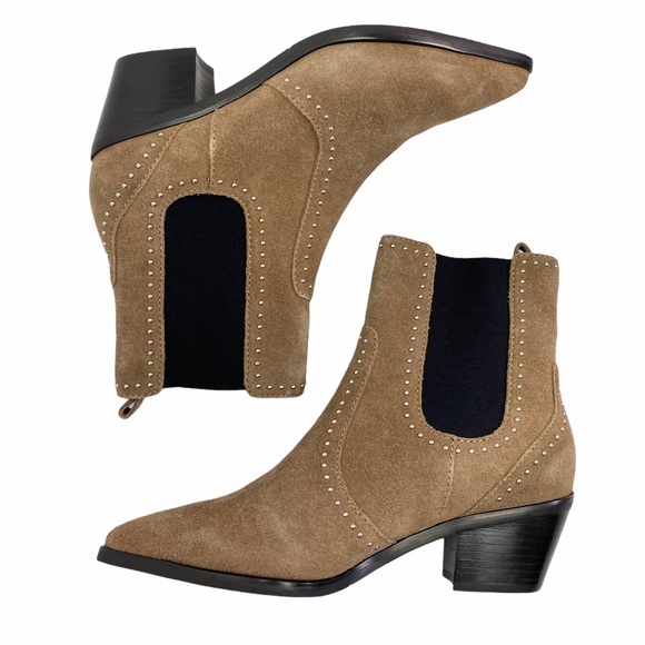NWT Paige Willa Suede Studded Chelsea Boot 8.5 - Picture 3 of 9